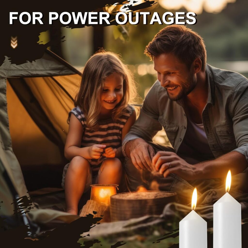 36 Pack 9 Hour Emergency Candles Compatible with Candle Lanterns Emergency Candles Long Burning Survival Candles for Outdoor Camping Emergency Survival Preparedness (Lantern Not Included)