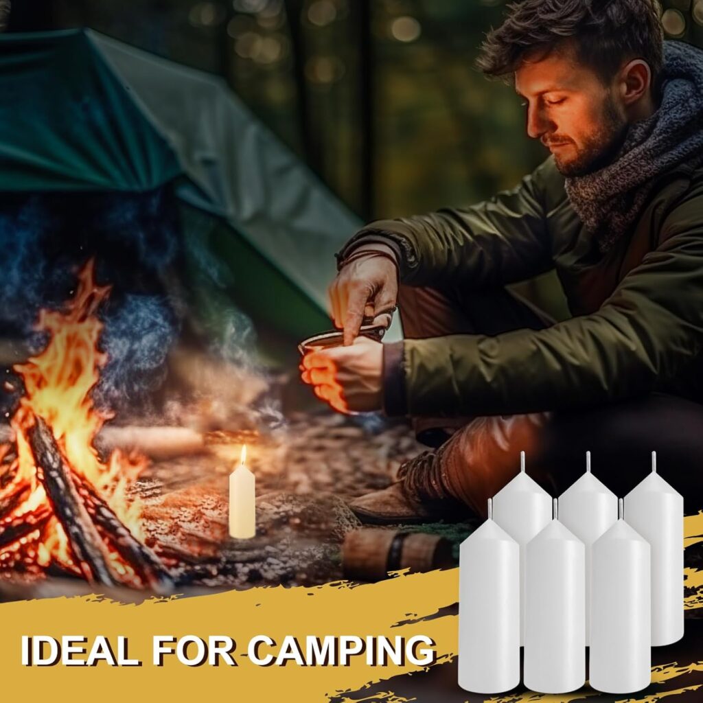 36 Pack 9 Hour Emergency Candles Compatible with Candle Lanterns Emergency Candles Long Burning Survival Candles for Outdoor Camping Emergency Survival Preparedness (Lantern Not Included)