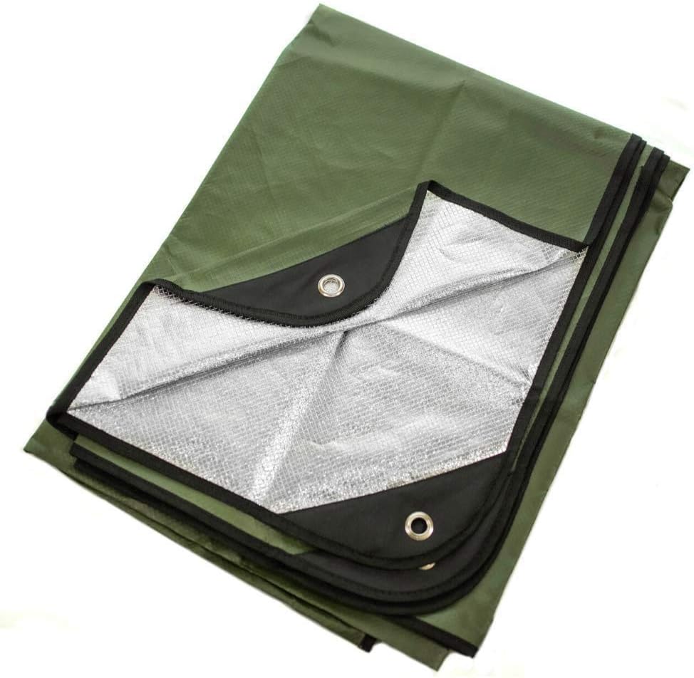 Arcturus Heavy Duty Survival Blanket – Insulated Thermal Reflective Tarp - 60 x 82. All-Weather, Reusable Emergency Blanket for Car or Camping (Olive Green)