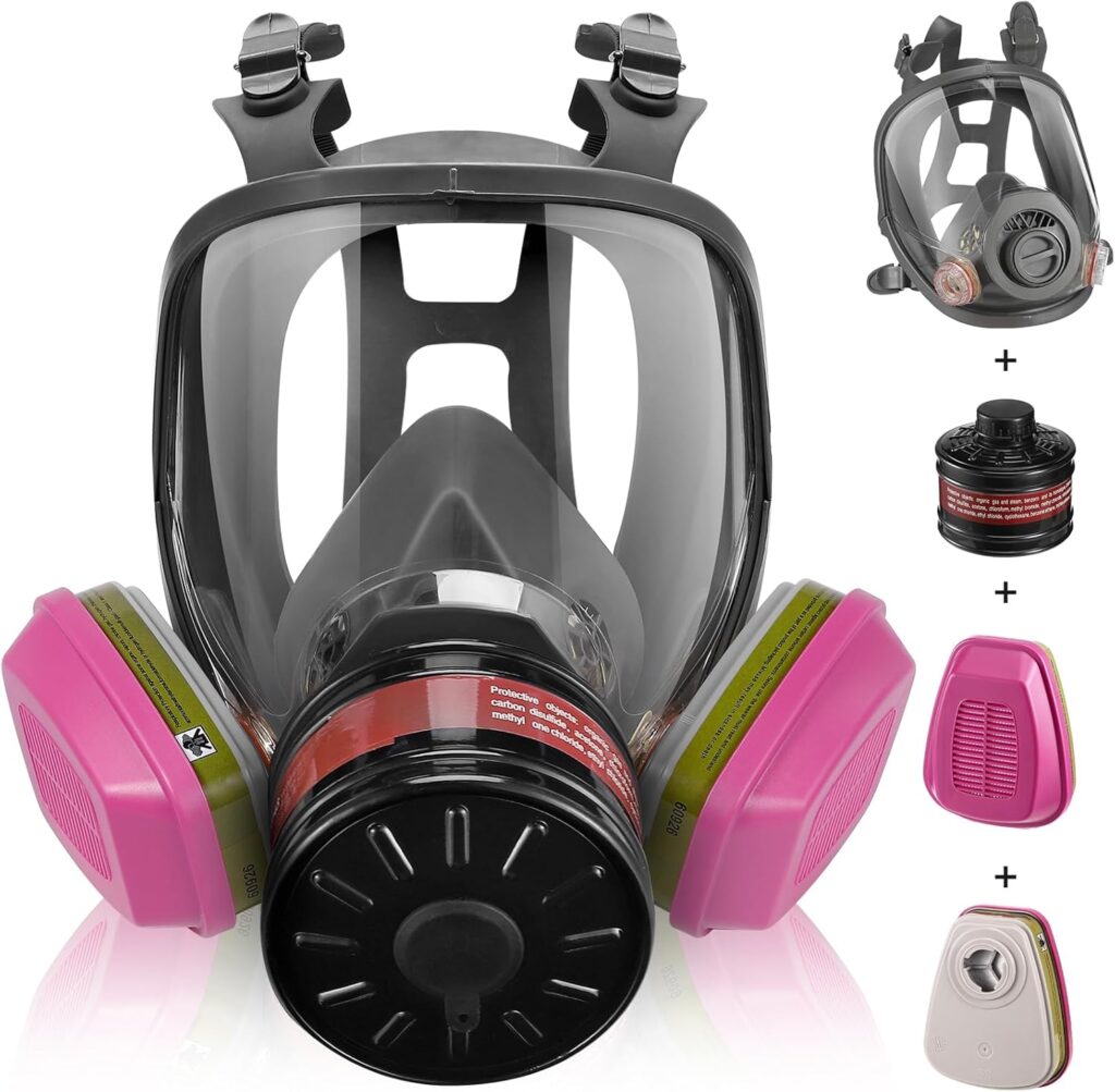 Gas Masks Survival Nuclear and Chemical, Full Face Gas Mask with Activated Carbon Filter