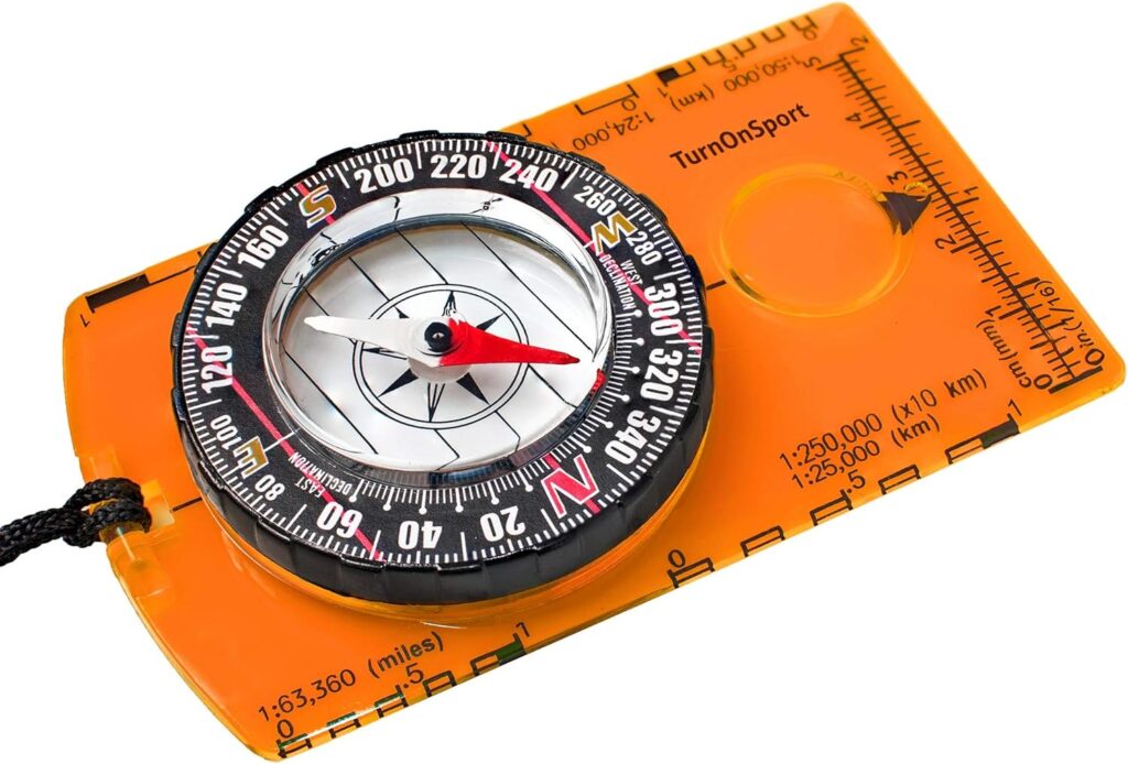 Orienteering Compass Hiking Backpacking Compass | Advanced Scout Compass Camping Navigation - Boy Scout Compass for Kids | Professional Field Compass for Map Reading - Best TurnOnSport Survival Gifts