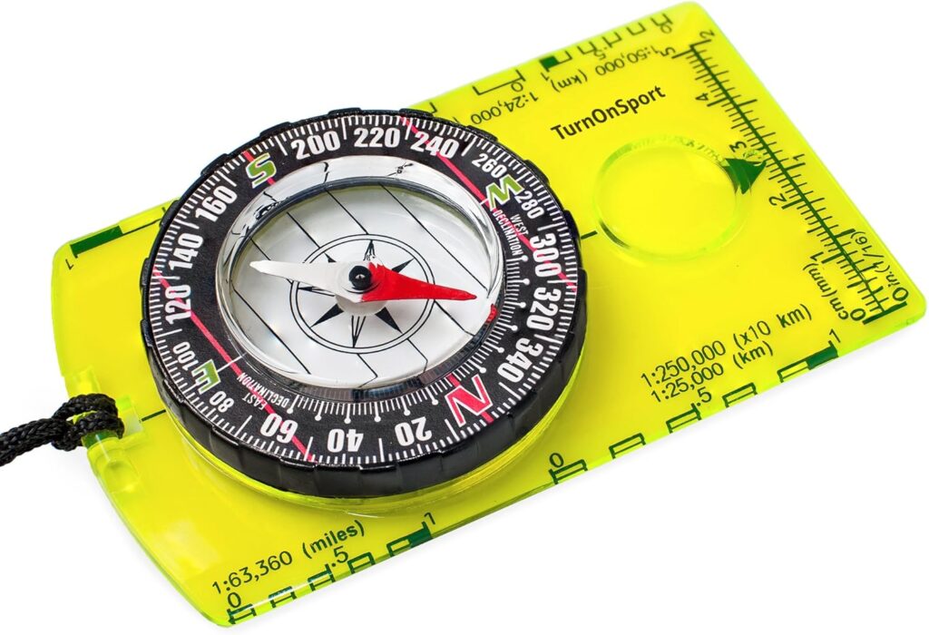 Orienteering Compass Hiking Backpacking Compass | Advanced Scout Compass Camping Navigation - Boy Scout Compass for Kids | Professional Field Compass for Map Reading - Best TurnOnSport Survival Gifts