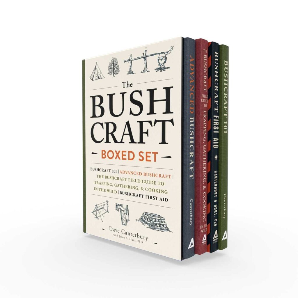 The Bushcraft Boxed Set: Bushcraft 101; Advanced Bushcraft; The Bushcraft Field Guide to Trapping, Gathering,  Cooking in the Wild; Bushcraft First Aid (Bushcraft Survival Skills Series)     Paperback – Box set, November 14, 2017