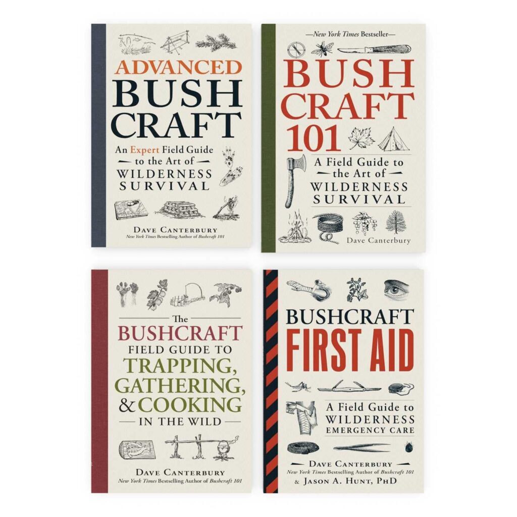 The Bushcraft Boxed Set: Bushcraft 101; Advanced Bushcraft; The Bushcraft Field Guide to Trapping, Gathering,  Cooking in the Wild; Bushcraft First Aid (Bushcraft Survival Skills Series)     Paperback – Box set, November 14, 2017